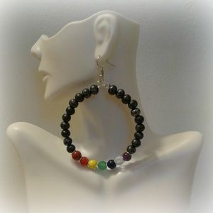 7 Chakra Hoop Earrings